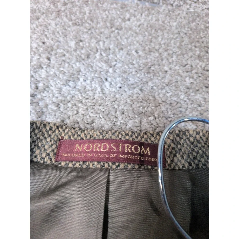 Nordstrom Harris‎ Tweed Wool Blazer Mens Brown Herringbone Sport Coat USA